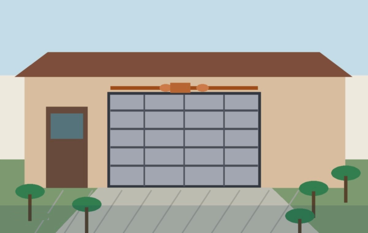Garage door torsion spring gap check at a Tomball Texas home
